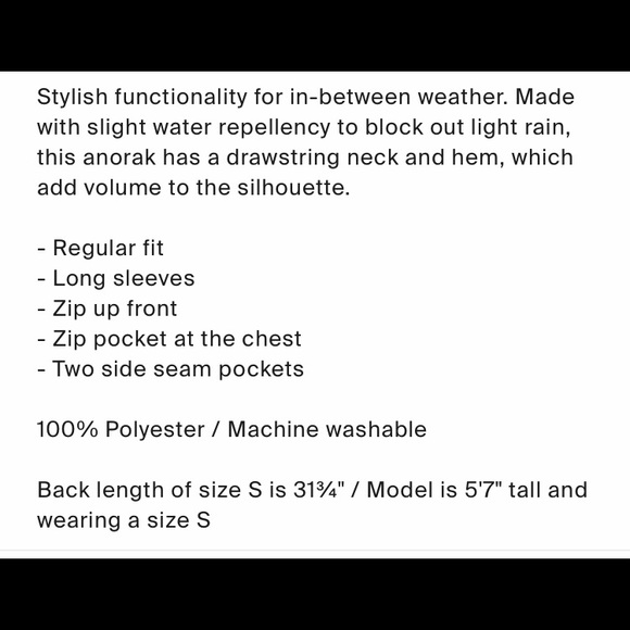 NWT COS 🧨 LAST CHANCE Anorak - Picture 9 of 10